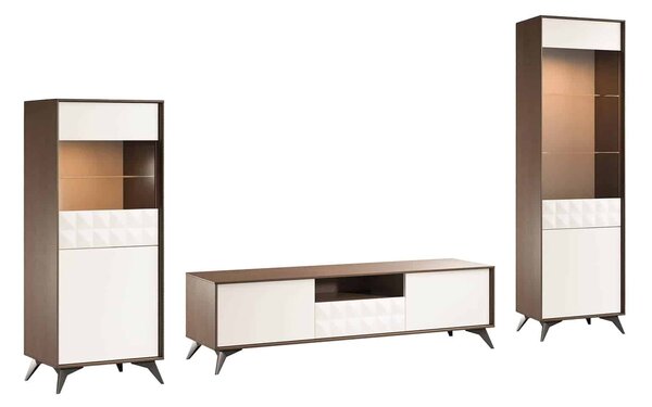 Set lemn masiv nuc Living Zion 3 Piese Crem-
