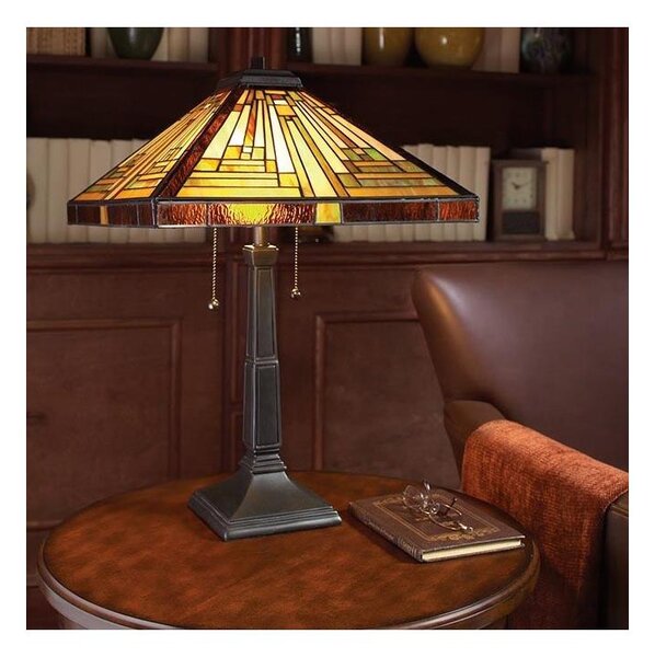 Elstead QZ-STEPHEN-TL - Lampă de masă Tiffany STEPHEN, 2x E27/60W/230V