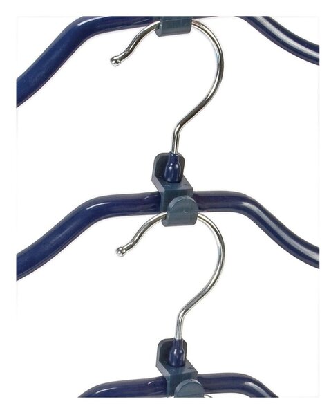 Set 4 umerașe antiderapante pentru haine și suporturi Wenko Hanger Slim, albastru