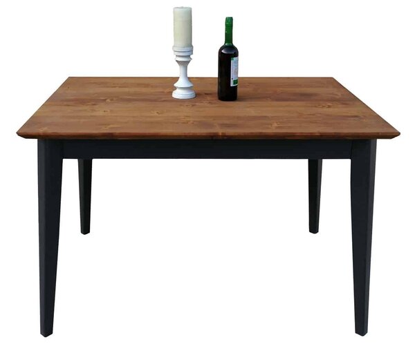 Masă lemn masiv Dining Timeless Negru, 120 × 80 × 76 cm