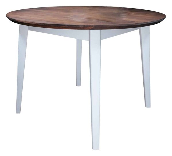 Masă lemn masiv alb Dining Rotundă Timeless 110x76 cm