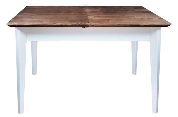 Masă lemn masiv alb Dining Extensibilă Timeless 120/, 160 × 80 × 76 cm