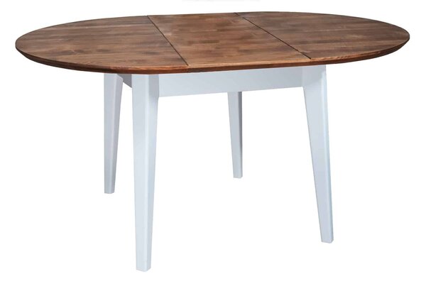 Masă lemn masiv alb Dining Rotundă Extensibilă Timeless 110/150x76 cm