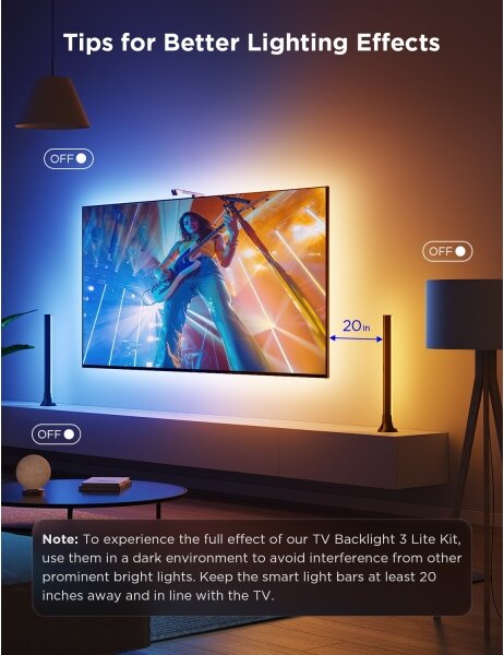SET 2x Govee Backlight TV 55-65" SMART LED retroiluminare RGBICW Wi-Fi