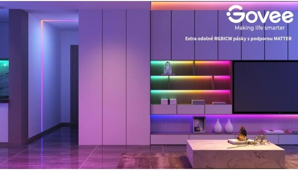 Bandă Govee Wi-Fi RGBICW Smart PRO LED 5m MATTER extra durabilă