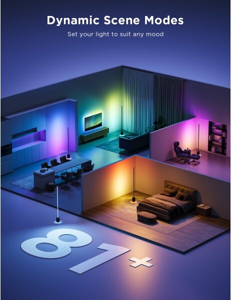 Lampadar LED cu difuzor Govee Pro RGBICWW Wi-Fi + telecomandă