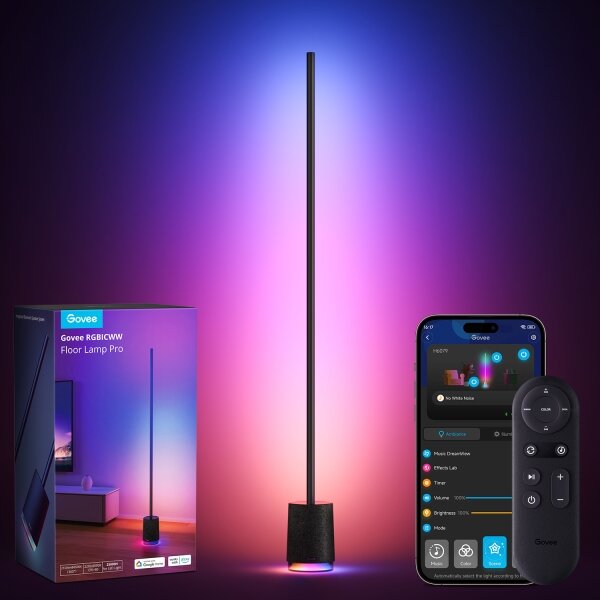Lampadar LED cu difuzor Govee Pro RGBICWW Wi-Fi + telecomandă