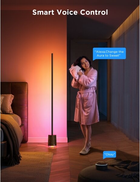 Lampadar LED cu difuzor Govee Pro RGBICWW Wi-Fi + telecomandă