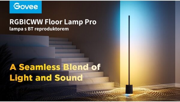 Lampadar LED cu difuzor Govee Pro RGBICWW Wi-Fi + telecomandă