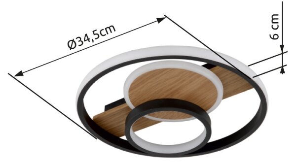 Plafonieră LED Globo 67322-24 PIKARA LED/24W/230V