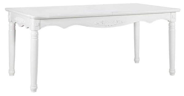 Masă lemn masiv alb dining extensibilă Elizabeth 190/, 240 × 100 × 80 cm