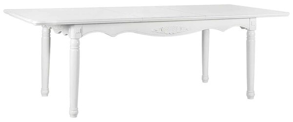Masă lemn masiv alb dining extensibilă Elizabeth 190/, 240 × 100 × 80 cm