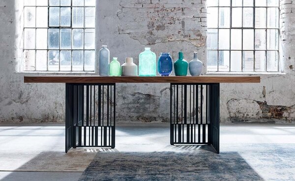 Masă lemn masiv Dining Serio, 220 × 75 × 100 cm