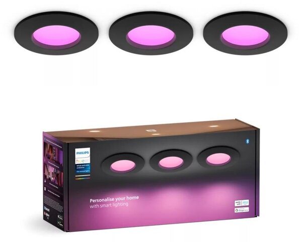 SET 3x corp de iluminat LED RGBW dimabil pentru baie Philips Hue SLIM LED/8,3W/230V