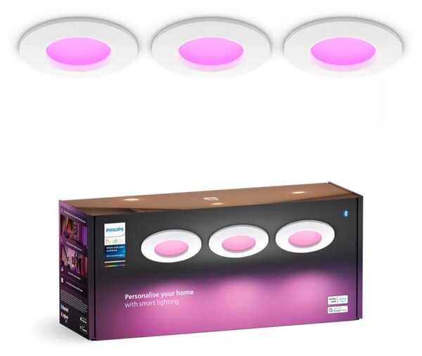 SET 3x corp de iluminat LED RGBW dimabil pentru baie Philips Hue SLIM LED/8,3W/230V