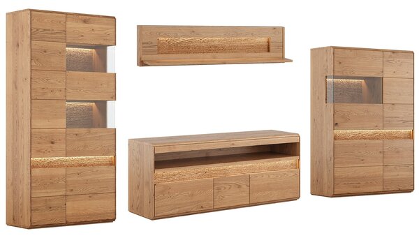 Set stejar masiv Living Dominic 4 Piese