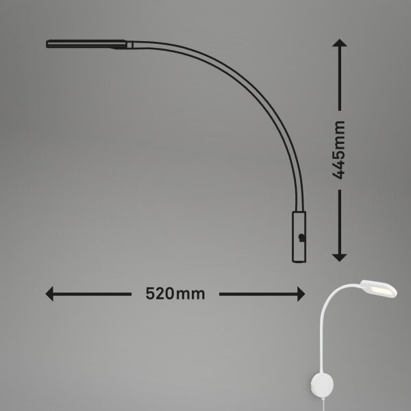 Lampă LED flexibilă dimabilă de perete Briloner 2177016 LED/6W/230V alb