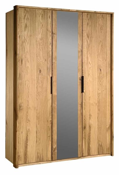 Dulap lemn masiv natur Siena Stejar, 222 × 155 × 64 cm