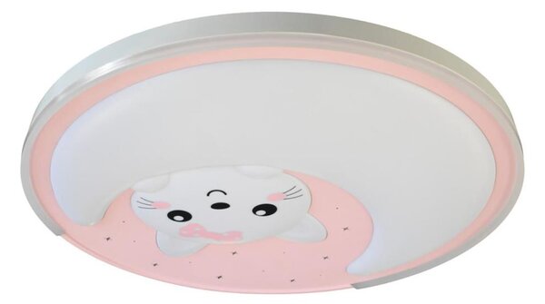 Plafonieră LED pentru copii MOONCAT LED/34W/230V roz