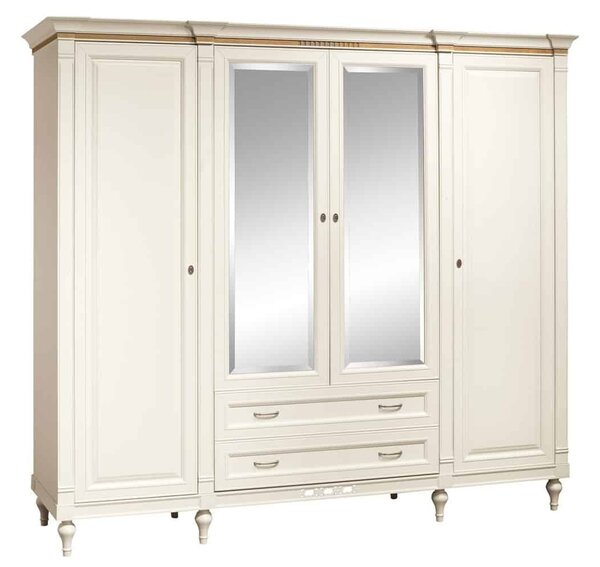 Dulap lemn masiv crem Provence -Natur, 238 × 64 × 210 cm