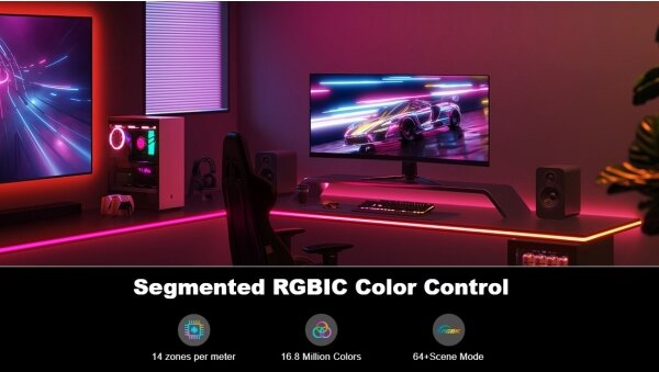 Sistem de retroiluminare de masă Govee Neon LED 3m RGBIC Wi-Fi