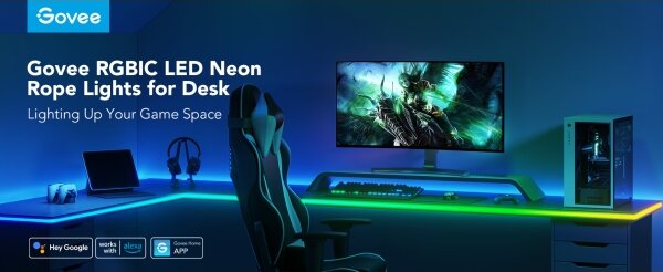 Sistem de retroiluminare de masă Govee Neon LED 3m RGBIC Wi-Fi