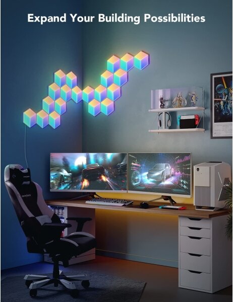 SET 10x corp de iluminat LED Govee Glide Hexa Pro LED Smart RGBIC Wi-Fi