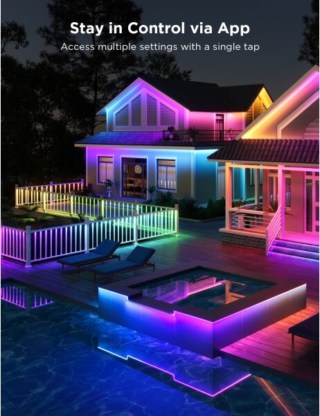 Bandă de exterior Govee Outdoor Pro SMART RGBICWW LED 10m Wi-Fi IP65