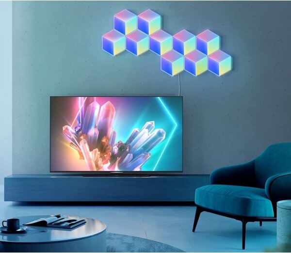 SET 10x corp de iluminat LED Govee Glide Hexa Pro LED Smart RGBIC Wi-Fi