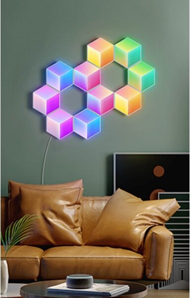 SET 10x corp de iluminat LED Govee Glide Hexa Pro LED Smart RGBIC Wi-Fi
