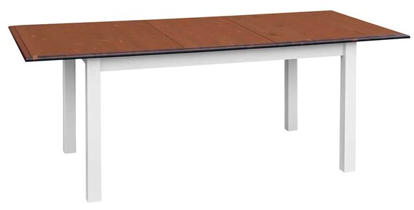 Set lemn masiv nuc Dining Linea 6 Scaune și Masă Extensibilă Alb-