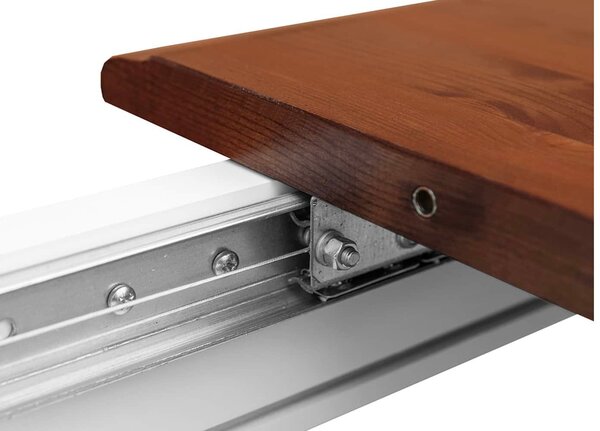Set lemn masiv nuc Dining Linea 6 Scaune și Masă Extensibilă Alb-