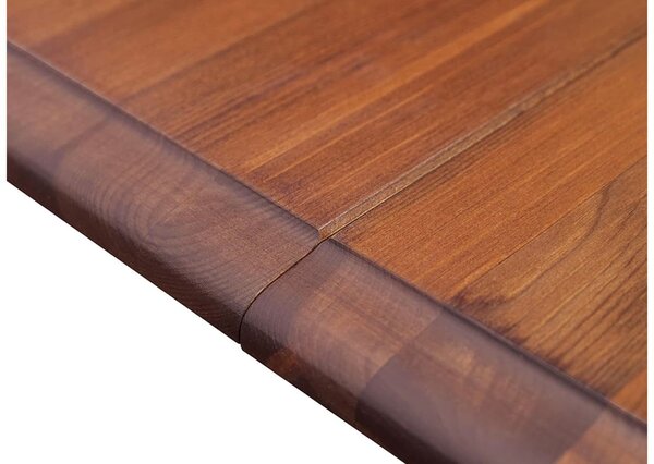 Set lemn masiv nuc Dining Linea 6 Scaune și Masă Extensibilă Alb-