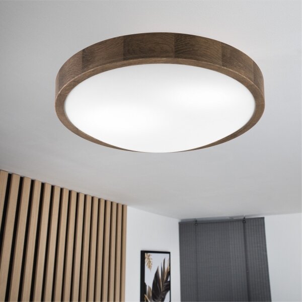 Plafonieră LED Brilagi CARVALHO SLIM 2xE27/60W/230V stejar nuc d. 37 cm