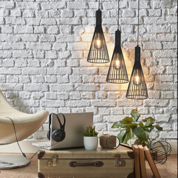 Lustră pe cablu TIANA 3xE27/20W/230V negru