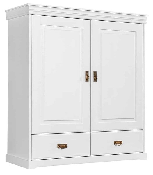 Dulăpior lemn masiv alb Florence, 130 × 50 × 142 cm