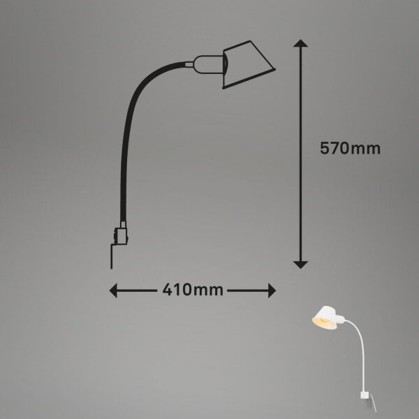 Lampă flexibilă de perete Briloner 2079-016 1xE27/10W/230V alb