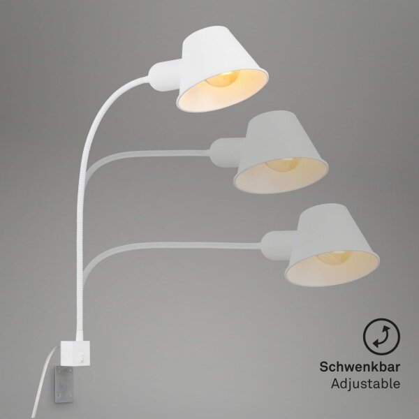 Lampă flexibilă de perete Briloner 2079-016 1xE27/10W/230V alb