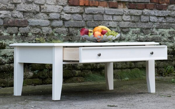 Masă lemn masiv Cafea Linea cu Sertar 122x71cm