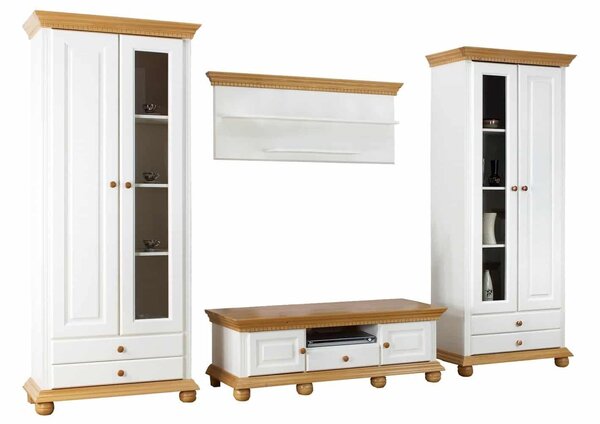 Set lemn masiv natur Living Margaret Model A Alb/