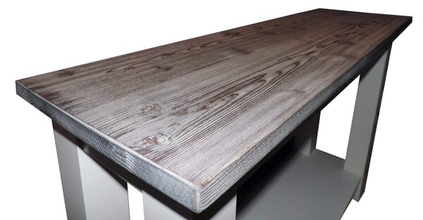 Masă lemn masiv alb perete /Maro, 120 × 35 × 78 cm