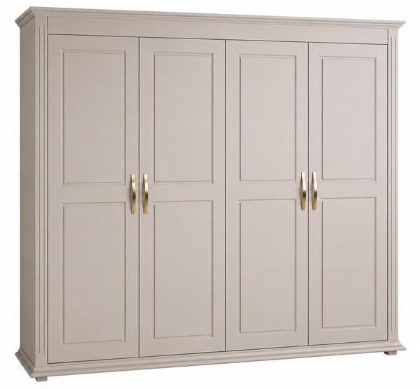 Dulap lemn masiv Carlo 4 Uși, 222.3 × 61.1 × 210 cm - Fara oglinzi