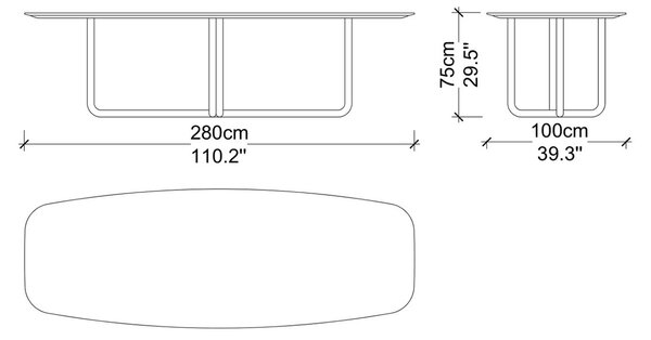 Masă lemn masiv de dining Giallo Personalizabilă - 180 cm