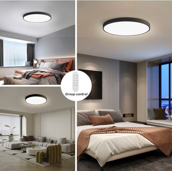 Plafonieră LED dimabilă Immax NEO 07250L SEMPLICI 60W/230V Wi-Fi Tuya negru + telecomandă