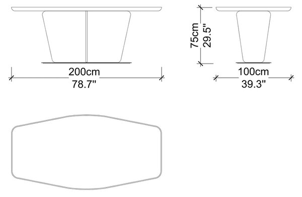 Masă lemn masiv de dining Viera Personalizabilă - 180 cm