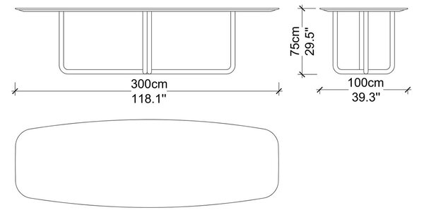 Masă lemn masiv de dining Giallo Personalizabilă - 180 cm