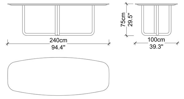 Masă lemn masiv de dining Giallo Personalizabilă - 180 cm