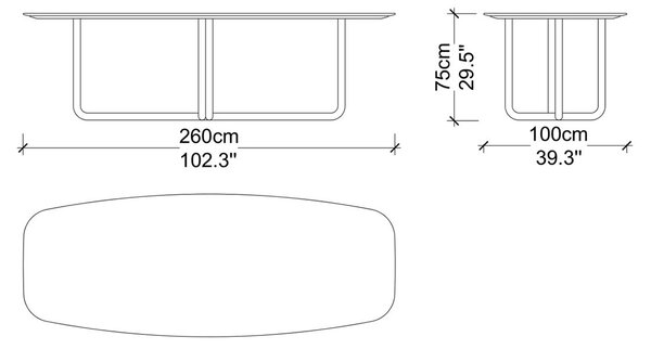 Masă lemn masiv de dining Giallo Personalizabilă - 180 cm