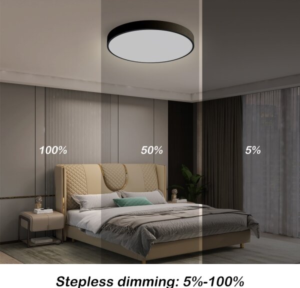 Plafonieră LED dimabilă Immax NEO 07248L SEMPLICI 36W/230V Wi-Fi Tuya negru + telecomandă