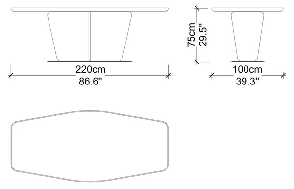 Masă lemn masiv de dining Viera Personalizabilă - 180 cm
